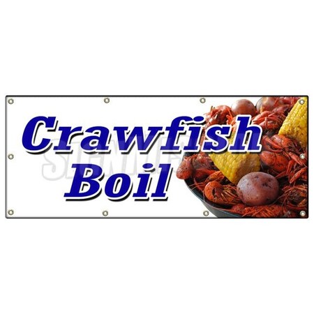 Signmission CRAWFISH BOIL BANNER SIGN cajun buggers louisiana crayfish shellfish B-96 Crawfish Boil